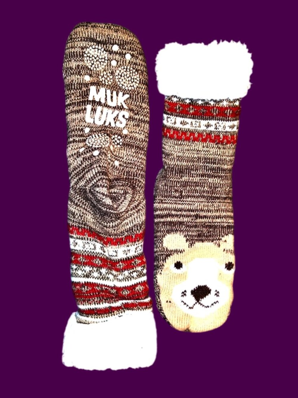 Muk Luks Slipper Socks Polar Bear